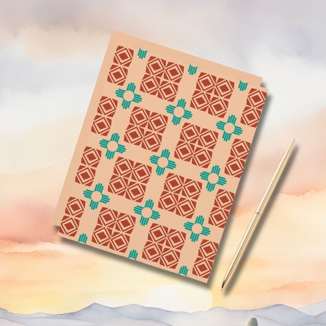 Lámina Turquoise Zia Tribal Brown Tan (Subido por el creador)