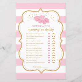 Lámina Tutu ballerina adivina quién es mamá o papá