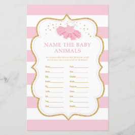 Lámina Tutu ballerina nombre el juego de bebé de los anim