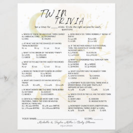 Lámina Twin Trivia Game, Oh Babies Neutral Twin Stors