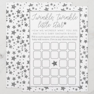 Lámina Twink, Twinkle Little Star Bingo Baby Shower