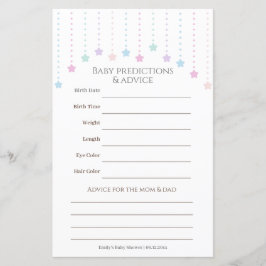 Lámina Twinkle Little Stars Juego de adivinanzas de Baby