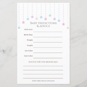 Lámina Twinkle Little Stars Juego de adivinanzas de Baby