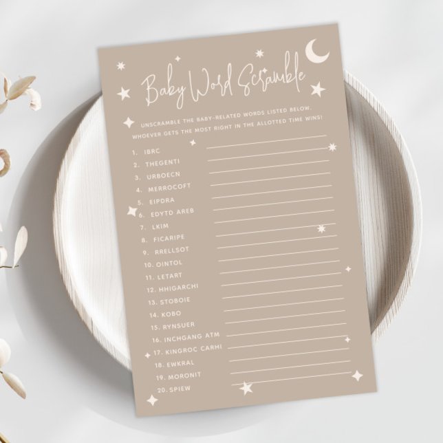 Lámina Twinkle Twinkle Little Star Baby Word Scramble (Subido por el creador)