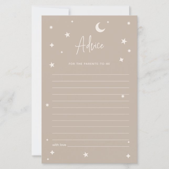 Lámina Twinkle Twinkle Little Star Shower Advice Card (Anverso)