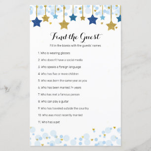 Lámina Twinkle Twinkle Watercolor Buscar juego invitado