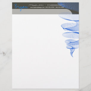 Lámina Twister Blue Modern Designer Template Letterhead