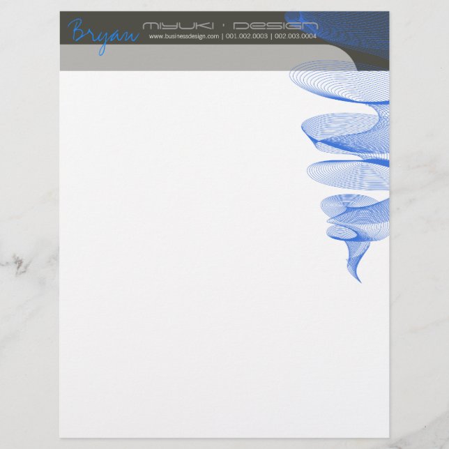 Lámina Twister Blue Modern Designer Template Letterhead (Anverso)