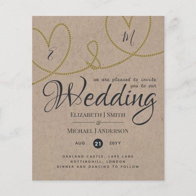 Lámina Tying Knot TYPOGRAHY Wedds - Kraft Look (Anverso)