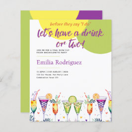 Lámina Última Cocktails Fiesta Bachelorette Bridal Shower