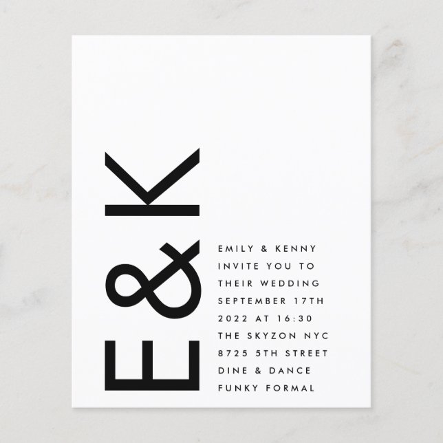 Lámina Ultra Moderno Monograma Simple Atrevido de Presupu (Anverso)