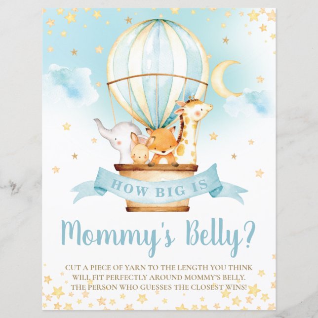 Lámina Un animal con globo aerostático, ¿qué tan grande e (Anverso)