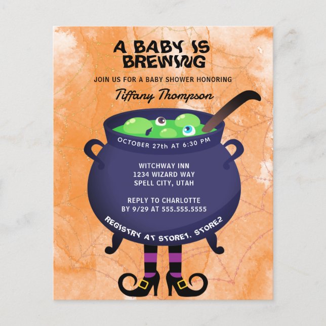 Lámina Un bebé está preparando Baby Shower de Halloween c (Anverso)