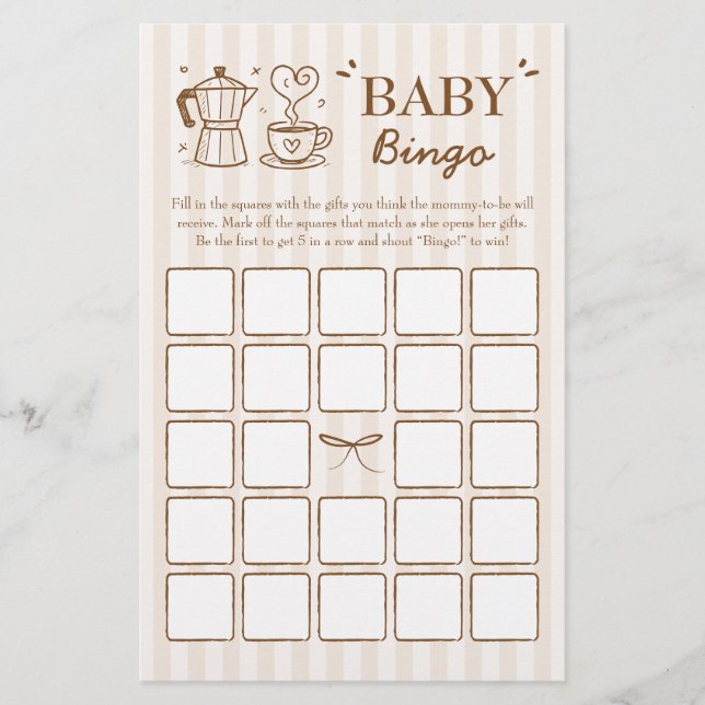 Lámina Un bebé está preparando un juego de bingo para beb (Anverso)