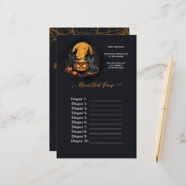 Lámina Un bebé está preparando un juego de halloween para