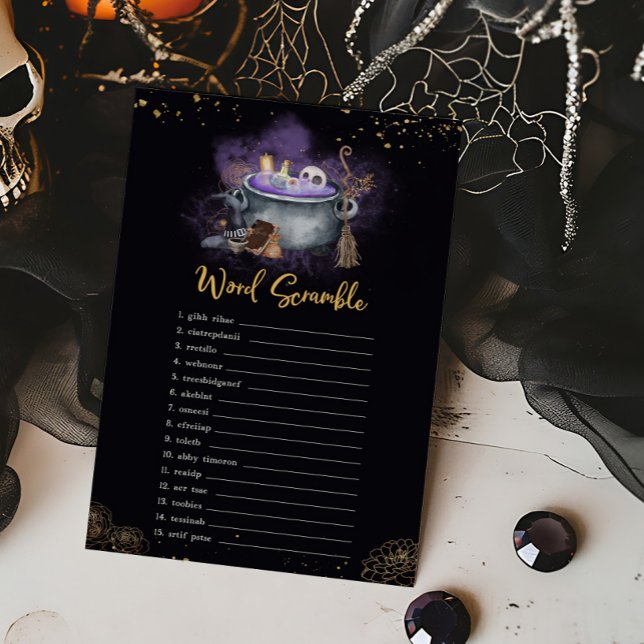 Lámina Un bebé está preparando un juego de palabras espel (A Baby is Brewing Baby Shower Word Scramble Game)