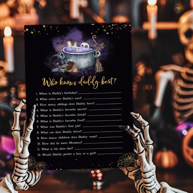 Lámina Un bebé se está preparando con miedo quién conoce  (A Baby is Brewing Baby Shower Who knows Daddy Best Game)