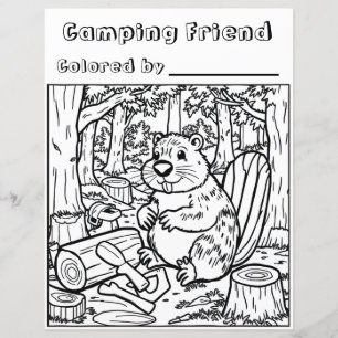 Lámina Un castor o Woodchuck lindo en el bosque