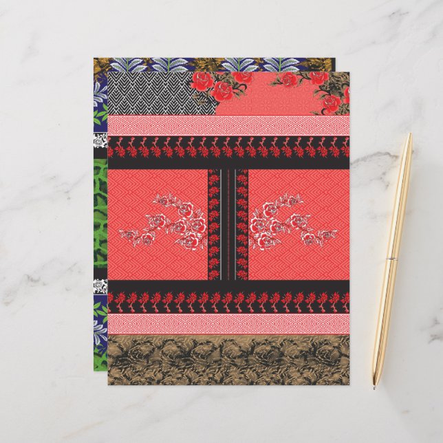 Lámina un diseño de papel pintado rojo y negro (Anverso/Reverso In Situ)