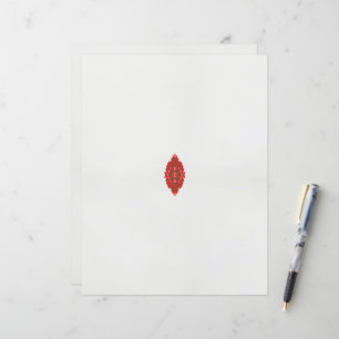 Lámina un diseño rojo y marrón sobre un fondo blanco