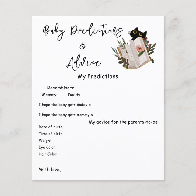 Lámina Un gato negro y un volante para la partida de Baby (Anverso)