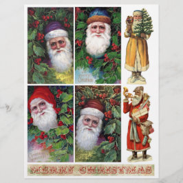 Lámina Un juego de retratos Santa de la época victoriana