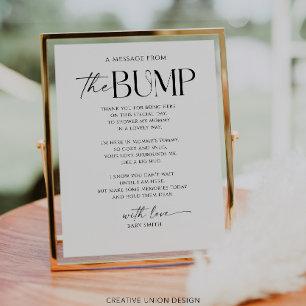 Lámina Un mensaje desde el Rótulo de Baby Shower Bump