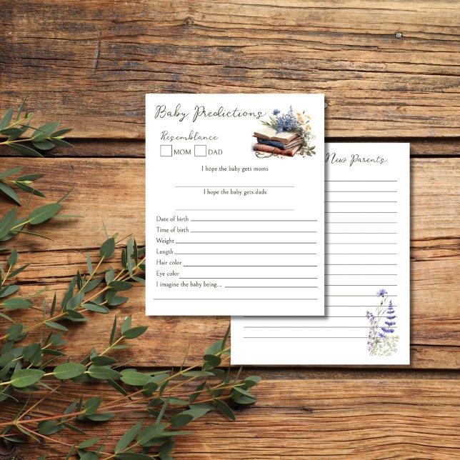 Lámina Un nuevo libro de historias de capítulo consejos p (A new chapter story book baby games baby predictions and advice for the new parents card)