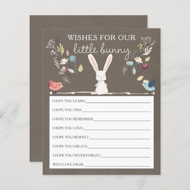 Lámina Un Pequeño Conejito Desea Un Bebé (Anverso / Reverso)