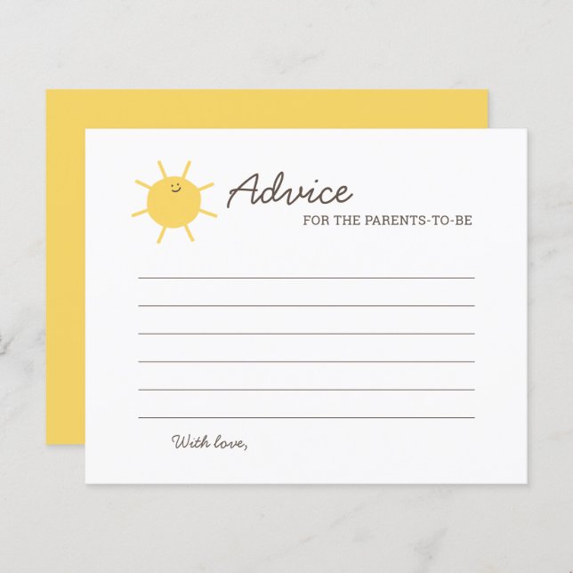 Lámina Un Pequeño Consejo De Bebé Para Los Padres (Anverso / Reverso)