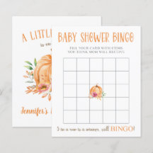 Un pequeño juego de bingo de Baby Shower floral de