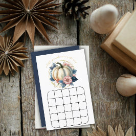 Lámina Un pequeño juego de bingo floral de calabaza de ot