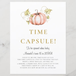 Lámina Un poco de calabaza Baby Shower Time Capsul Rótulo