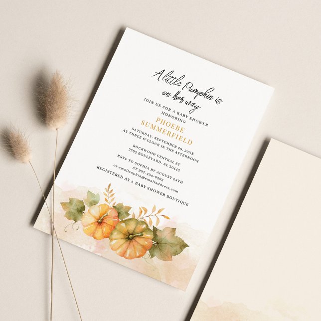 Lámina Un poco de calabaza cayó en la invitación de Baby  (Fall Baby Shower Invitation)