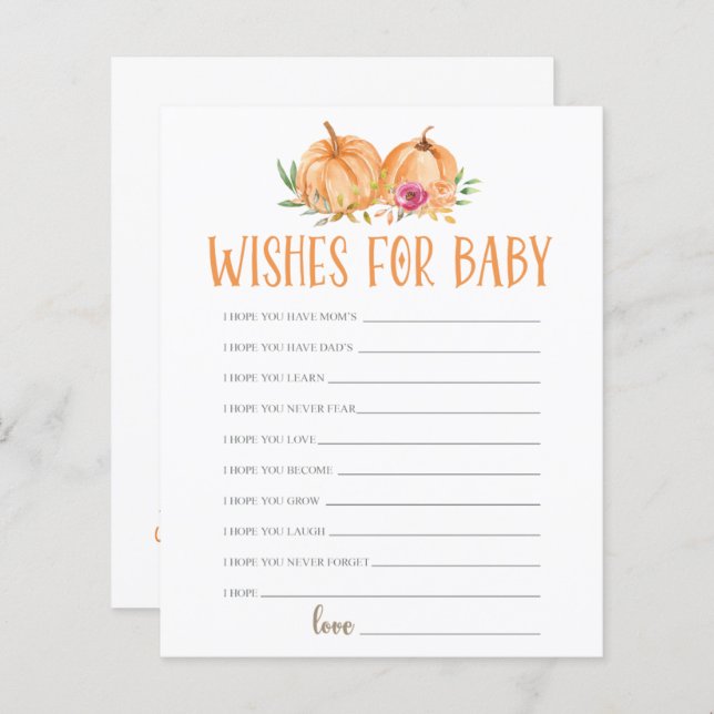 Lámina Un poco de calabaza Floral acuarela desea para el  (Anverso / Reverso)