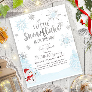Lámina Un poco de copo de nieve Invitación Baby Shower pr