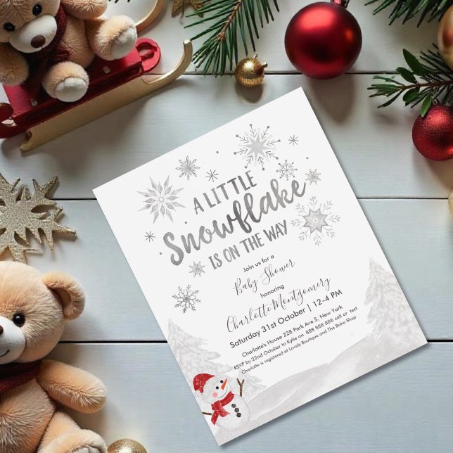 Lámina Un poco de copo de nieve Invitación Baby Shower pr (Subido por el creador)