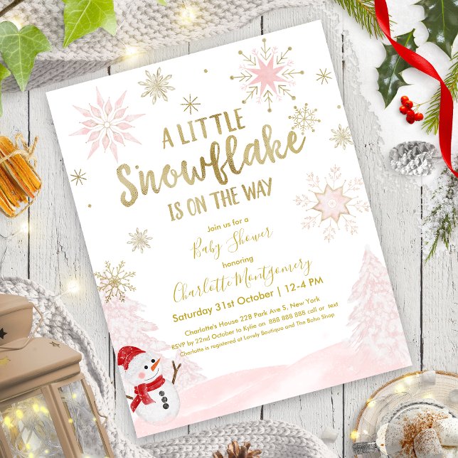 Lámina Un poco de copo de nieve Invitación Baby Shower pr (Subido por el creador)