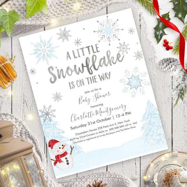 Lámina Un poco de copo de nieve Invitación Baby Shower pr (Subido por el creador)