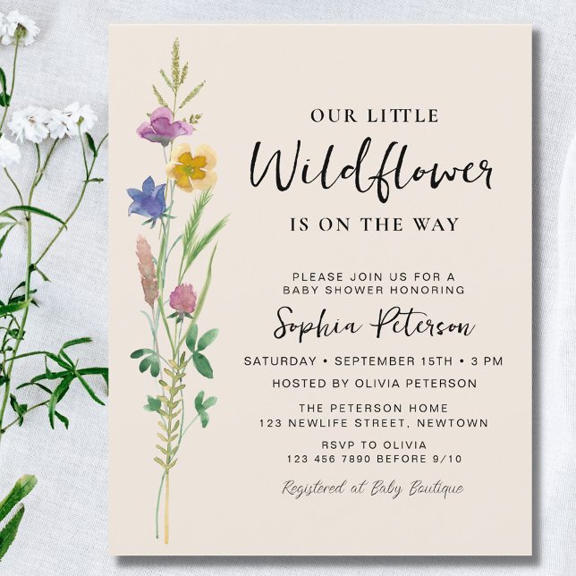 Lámina Un poco de flor silvestre invitación al presupuest (Subido por el creador)
