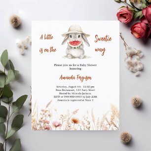 Lámina Un poco de invitación de Baby Shower para un conej