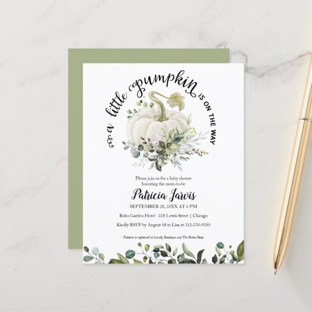 Lámina Un poco de la invitación de Baby Shower al presupu (Anverso/Reverso In Situ)