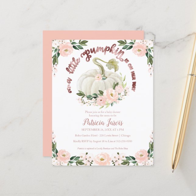 Lámina Un poco de la invitación de Baby Shower al presupu (Anverso/Reverso In Situ)