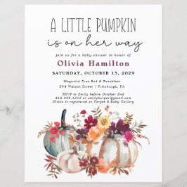 Lámina Un poco de presupuesto de calabaza Cae Baby Shower