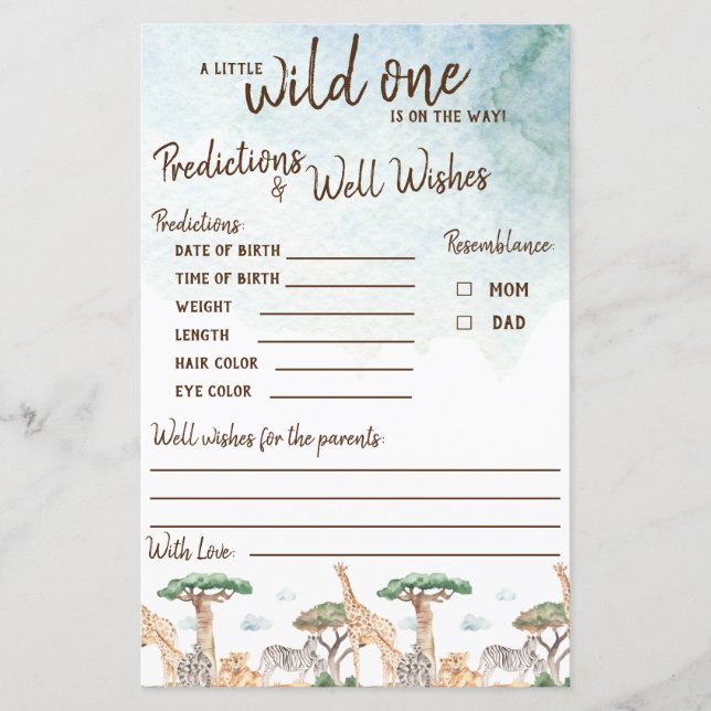 Lámina Un poco salvaje de las predicciones y los buenos d (Anverso)