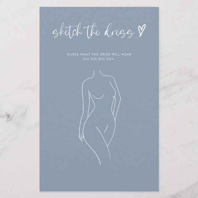 Lámina Un Sketch Azul Dusto El Juego De Ducha De Novias D (Anverso)