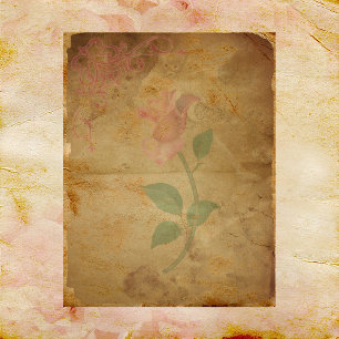 Lámina Un toque de papel de cuaderno floral rosado