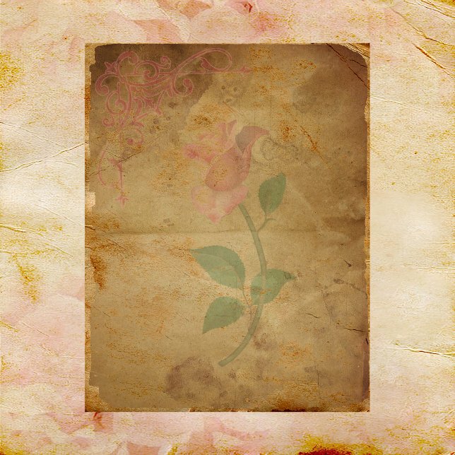 Lámina Un toque de papel de cuaderno floral rosado (Subido por el creador)