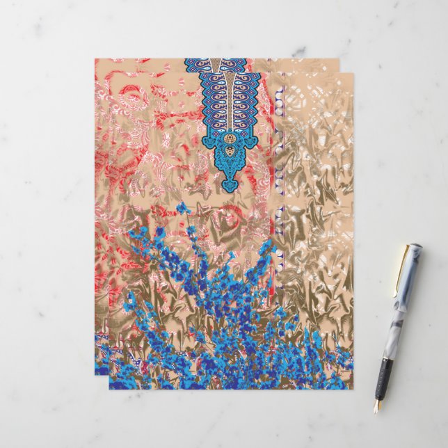 Lámina una imagen de una bufanda azul y beige (Anverso/Reverso In Situ)