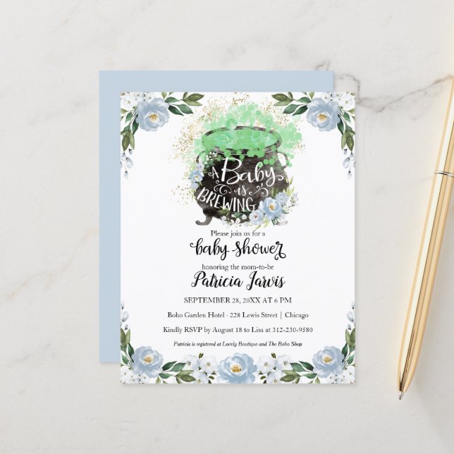 Lámina Una Invitación de Presupuesto de Baby Shower 'Está (Anverso/Reverso In Situ)